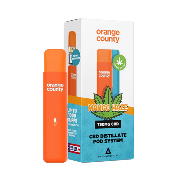 Orange County 1ml rechargeable prefilled CBD Vape Pen - (750mg)