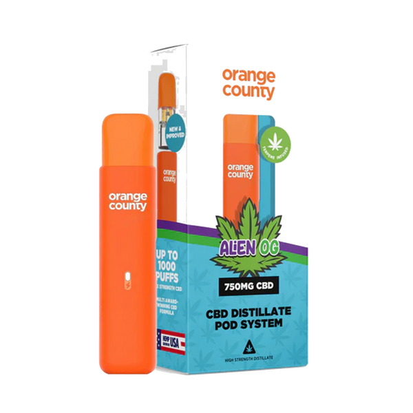 Orange County 1ml rechargeable prefilled CBD Vape Pen - (750mg)